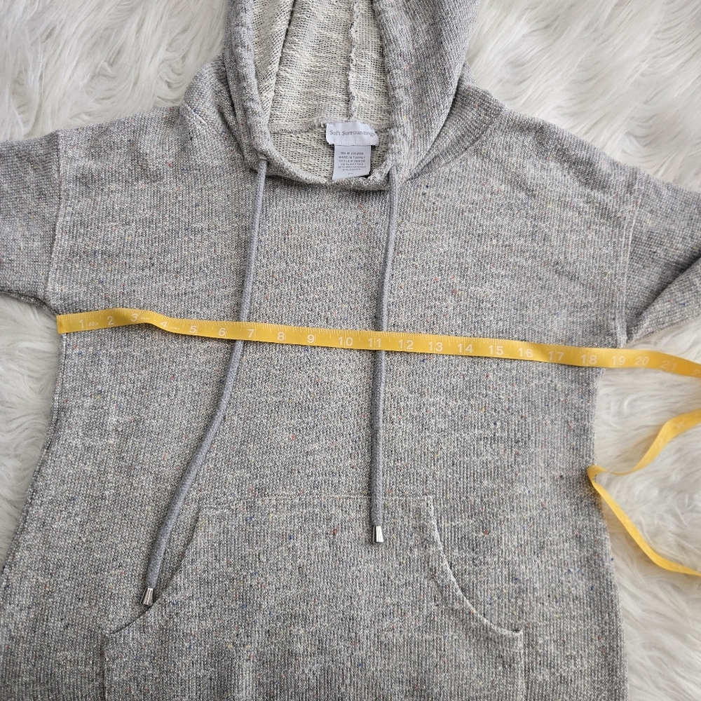 SOFT SURROUNDINGS Lazy Day Lounge Dress Size SP Hooded Soft Gray Marl‎ Pocket - Picture 13 of 15